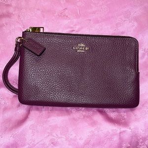 Coach Purple Gold Wristlet NWOT